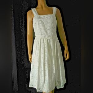 Elegant White Eyelet Dress